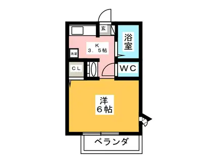 ミキハイツ(1K/1階)の間取り写真