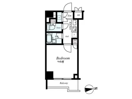 ルーブル京浜蒲田(1K/4階)の間取り写真