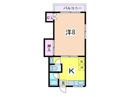 ハイツ八潮(1K/1階)の間取り写真