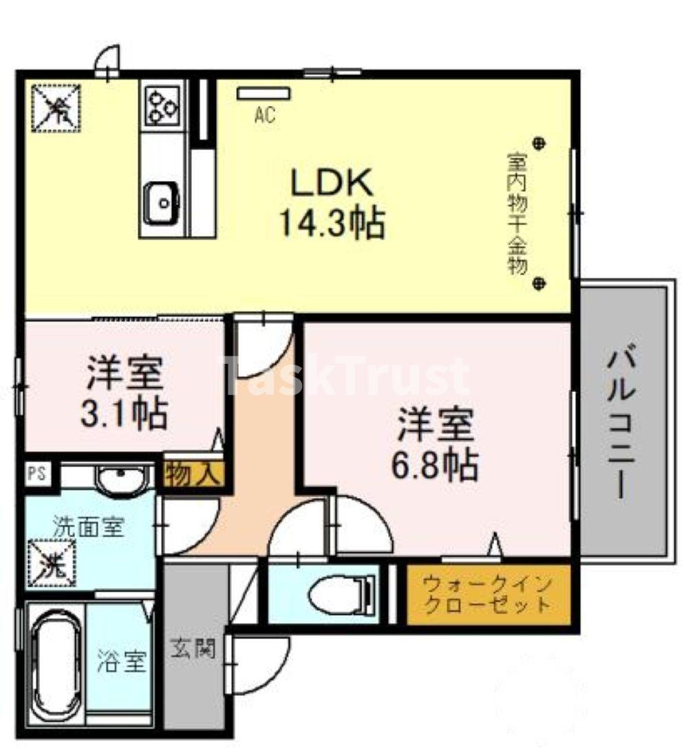 デイジーヒル(2LDK/3階)の間取り写真