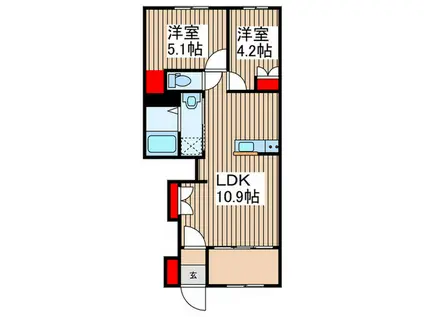 MOKA(2LDK/1階)の間取り写真