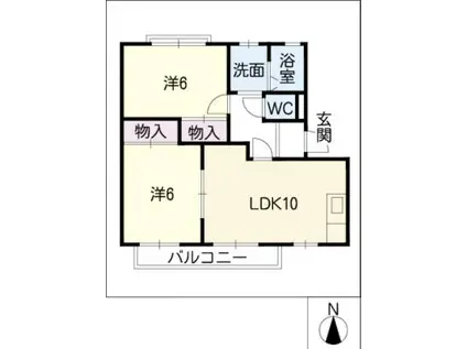 グリーンパル上郷(2LDK/1階)の間取り写真