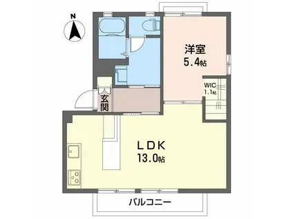 コンフォートK(1LDK/1階)の間取り写真