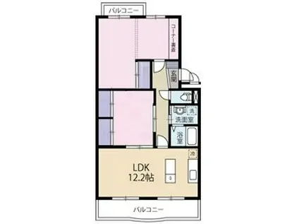 コーポラス三鈴(2LDK/2階)の間取り写真