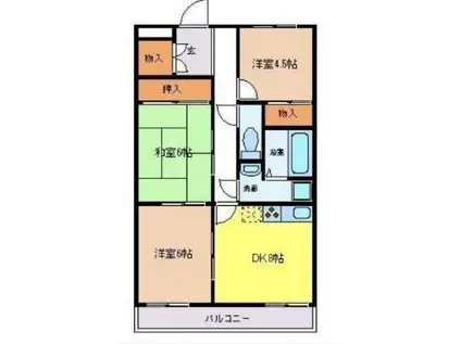 ロイヤルスクエアあむ1(3DK/4階)の間取り写真