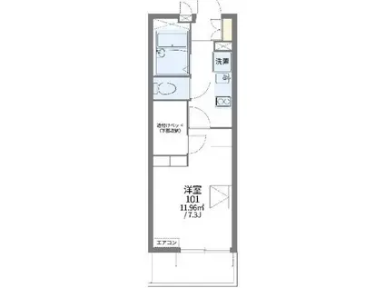 レオパレス武蔵野第2(1K/3階)の間取り写真
