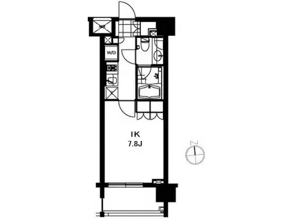芝ウエスト(1K/3階)の間取り写真