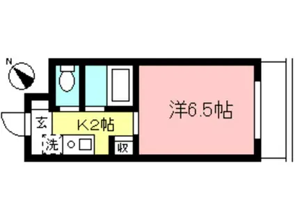 クレストコート(1K/4階)の間取り写真