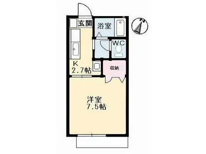 サンライズ21(1K/1階)の間取り写真