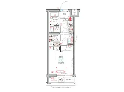クレヴィスタ横浜大口(1K/4階)の間取り写真