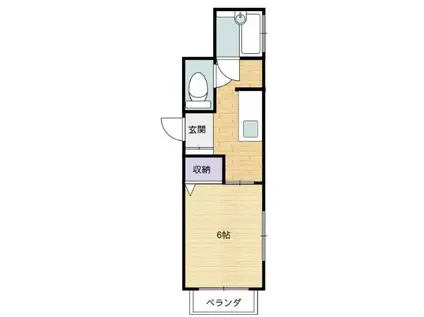 ハマダハイム(1K/1階)の間取り写真