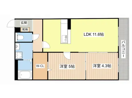 ハートフルマンション神出(2LDK/2階)の間取り写真