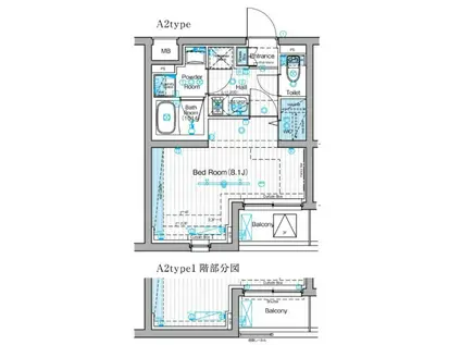 ブライズ下丸子DUE(1K/1階)の間取り写真