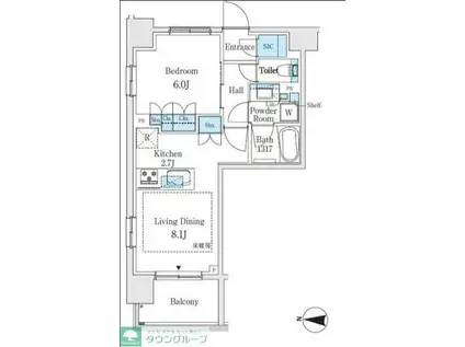 リビオ三鷹ステーションレジデンス(1LDK/12階)の間取り写真