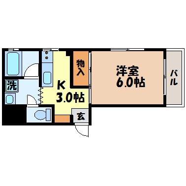 ブルーバードQ(1K/5階)の間取り写真