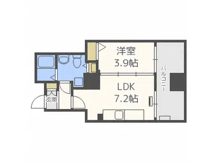 ビッグタワー大通公園(1LDK/4階)の間取り写真