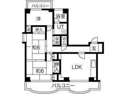 ISハイツ(3LDK/2階)の間取り写真