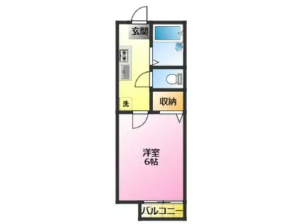 レクエルドプレイス(1K/2階)の間取り写真