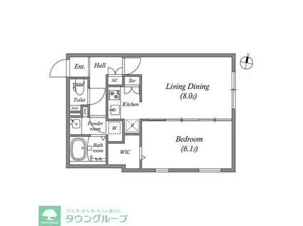 QUADOR中野(1LDK/3階)の間取り写真