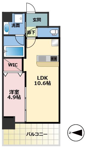 ストーリア茨木(1LDK/4階)の間取り写真