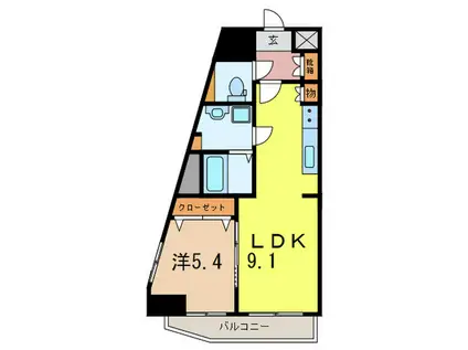 ルミエール西ケ原(1LDK/2階)の間取り写真
