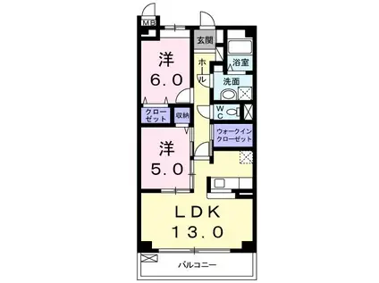 グレイス(2LDK/4階)の間取り写真