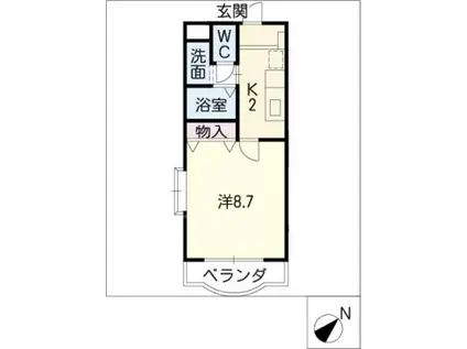 SATUユーアイ(1K/3階)の間取り写真