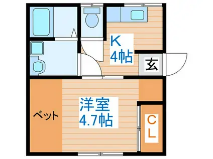 中野ハイツ(1K/2階)の間取り写真