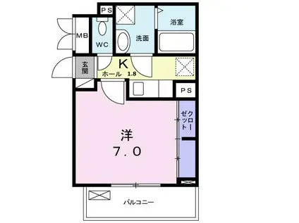 メゾン・ド・アベニール II(1K/2階)の間取り写真