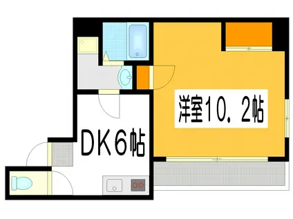第22やたがいビル(1DK/8階)の間取り写真