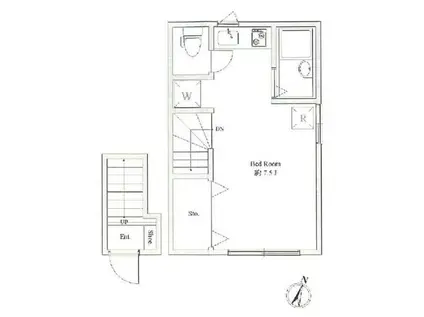 平和ハイツ中野(ワンルーム/2階)の間取り写真