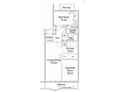 フィール野川(2LDK/1階)の間取り写真