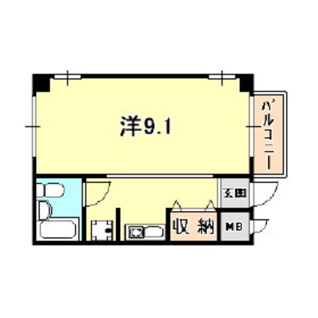 クァトルセゾン甲東園(ワンルーム/3階)の間取り写真