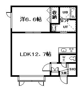 グレイトHOUSE(1LDK/2階)の間取り写真