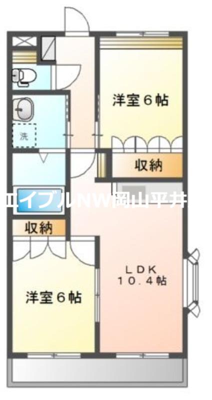 プランドールS-II(2LDK/2階)の間取り写真