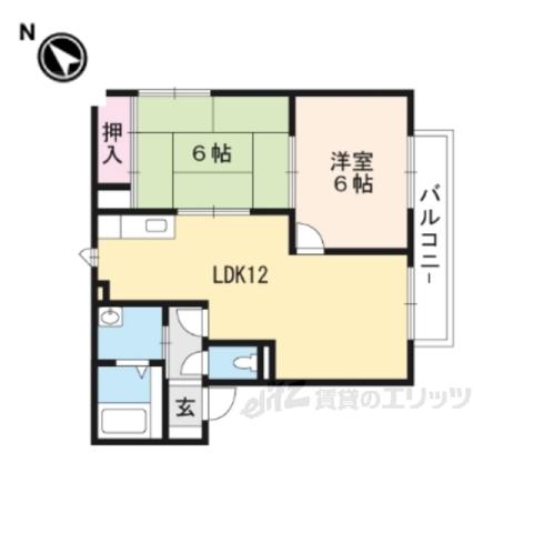 ベルヴェデールIMAI Ⅱ(2LDK/2階)の間取り写真