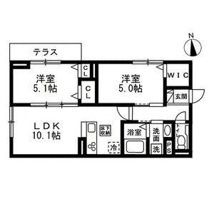 セレスティア豊玉南(2LDK/1階)の間取り写真