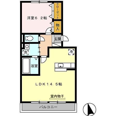 ラフィーネ・DUO(1LDK/3階)の間取り写真