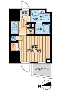 ライブコート草加(1K/4階)の間取り写真