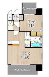 CITY SPIRE西中島(1LDK/6階)の間取り写真