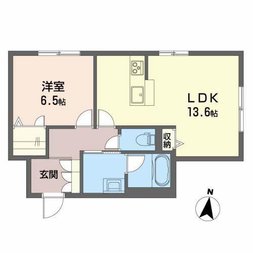 ベレオ北矢三BELS認証(1LDK/1階)の間取り写真