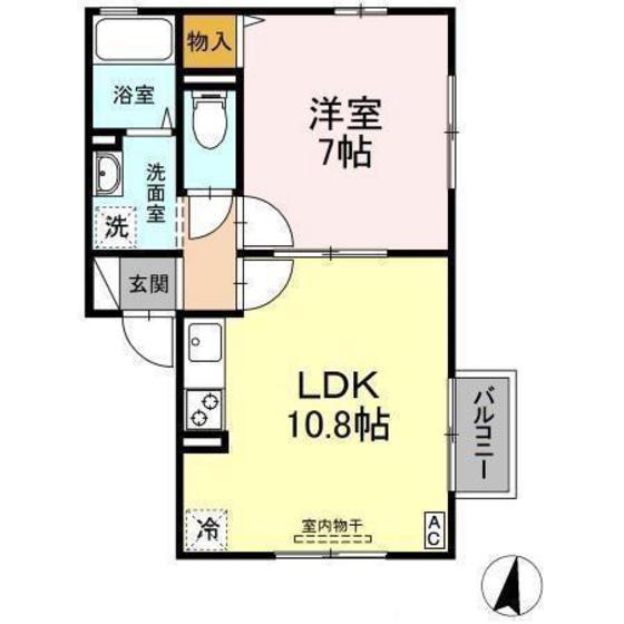 プリメーラいそあいII(1LDK/1階)の間取り写真