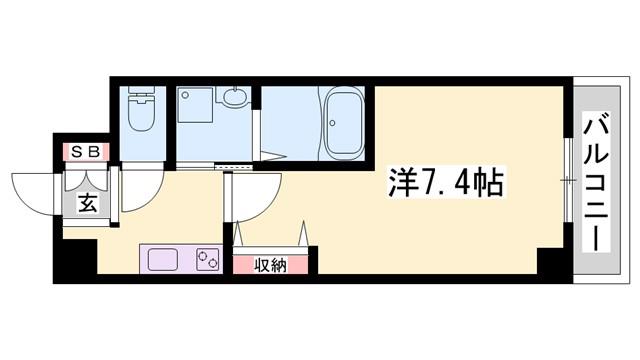 HII西明石(1K/8階)の間取り写真