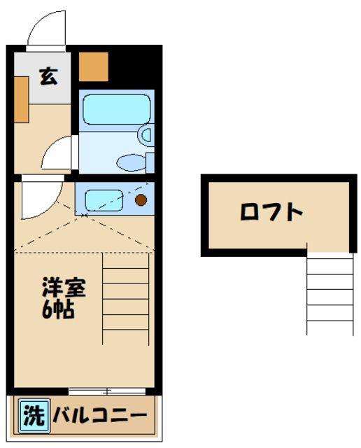メゾンドゥSHINO美好町(ワンルーム/2階)の間取り写真