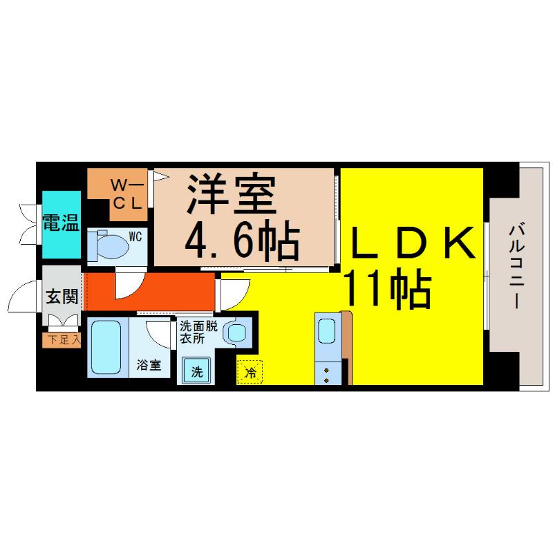 NAVIGLIO PALAZZO(1LDK/4階)の間取り写真