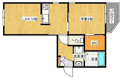 ヒットビルディングツー(1LDK/3階)の間取り写真