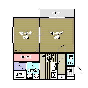 ラピュタハイツ(1LDK/1階)の間取り写真