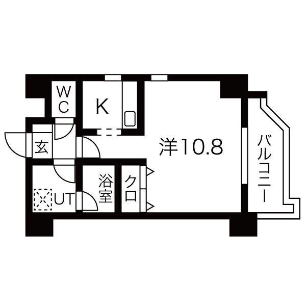 覚王山エクセル(1K/8階)の間取り写真