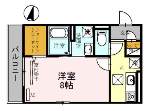 スチール立山(1K/1階)の間取り写真