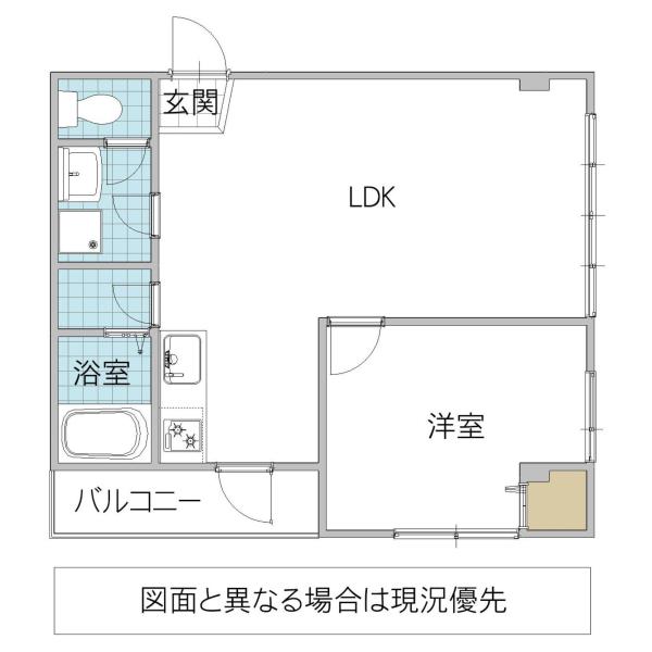 横田ビル(1LDK/2階)の間取り写真